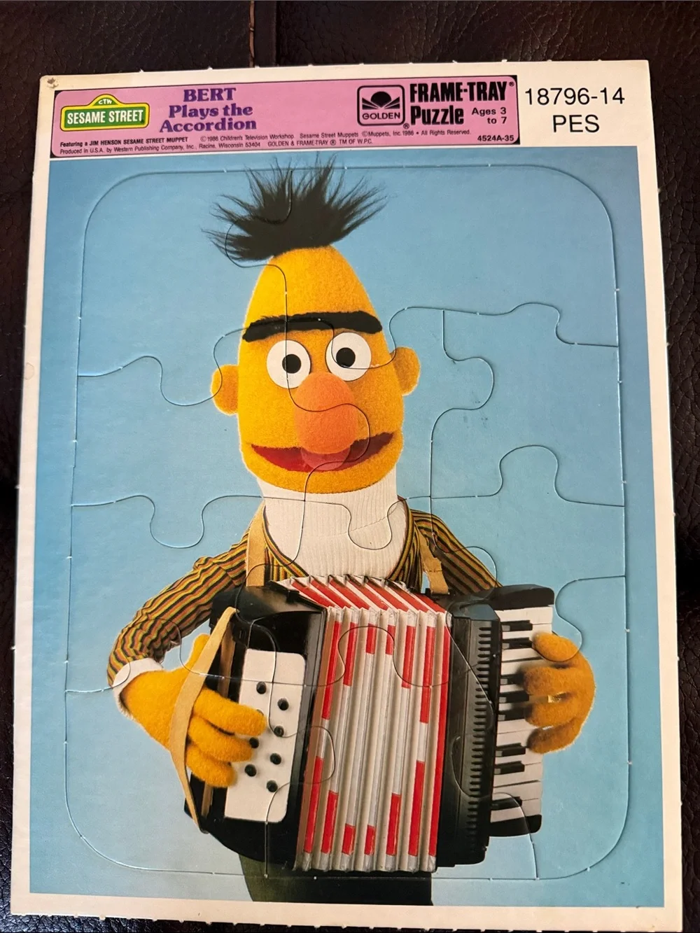 Vintage 1986 Sesame Street  Golden Frame Tray Puzzle Set (6)